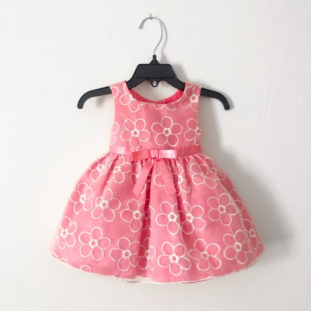Sweet Heart Rose Pink and White floral Dress